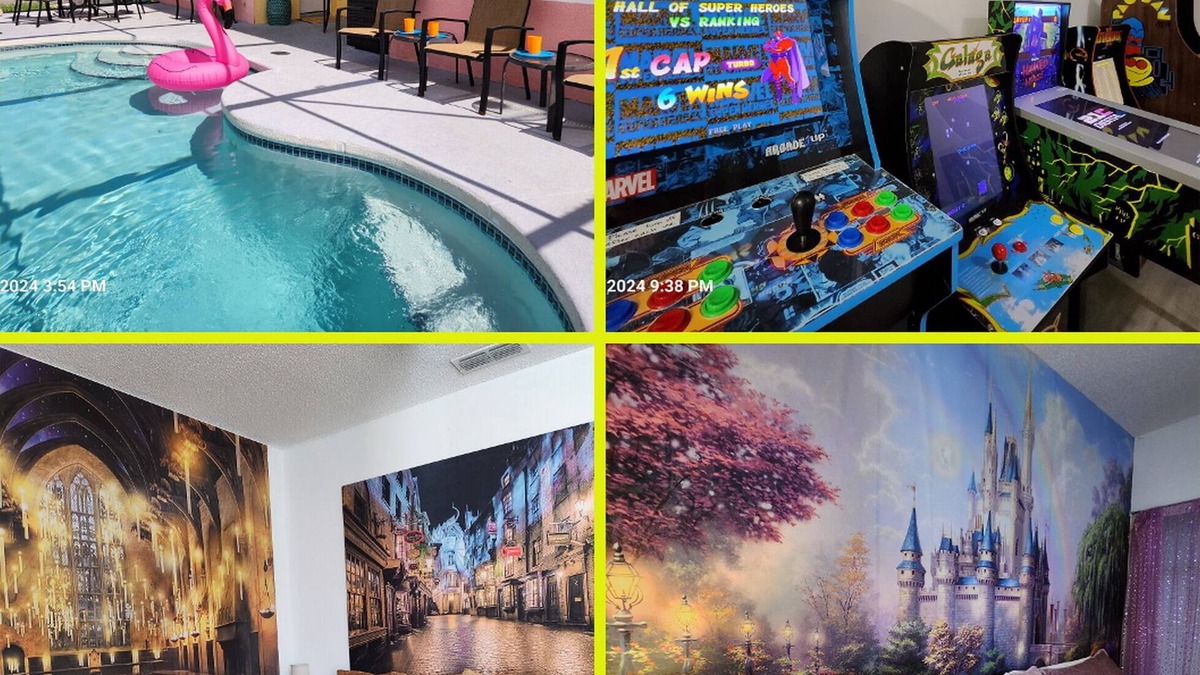 Sunset Ridge House | Disney Dreams Themed Villa Game room & Pool Sleeps 19