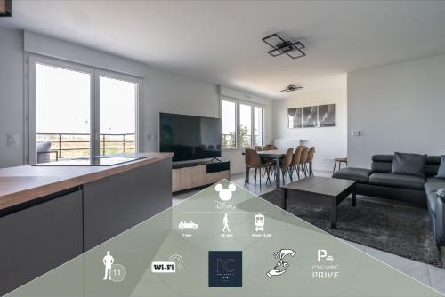 Chessy Apartment | Disneyland-Paris 11pers, 2parkings, Wifi,
