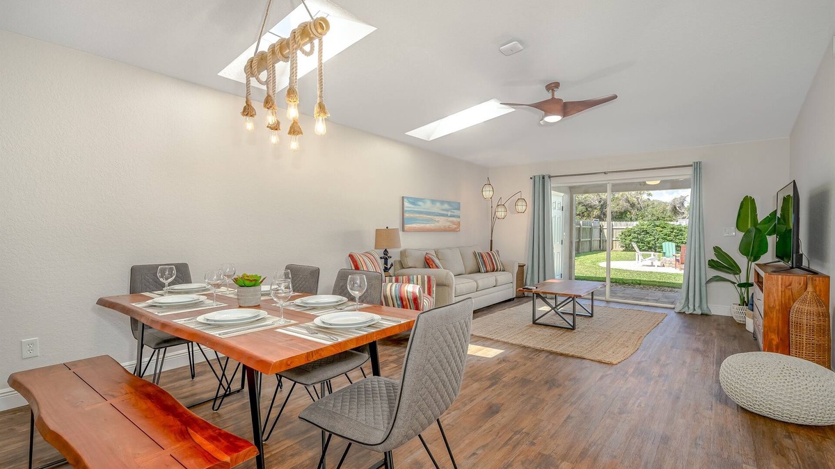 New Smyrna Beach House | Dog Friendly Home w/Private Fenced Yard, Garage & Fire Pit. STEPS to the Beach!