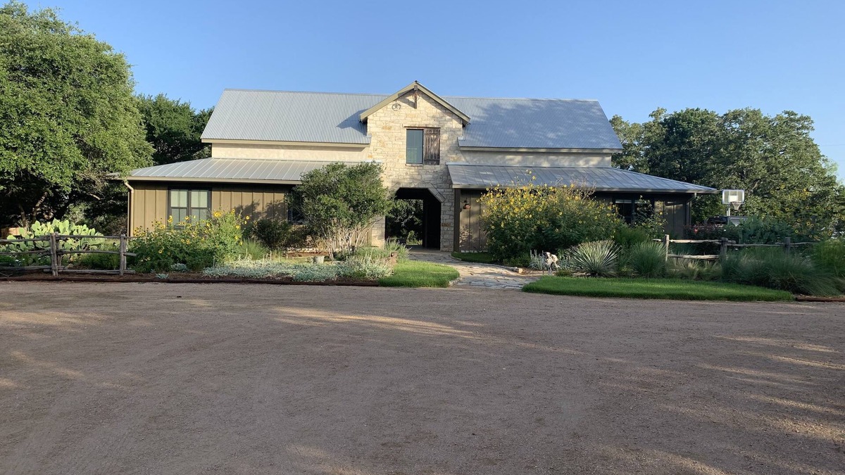 Kendall County House | Dog-Trot Home on secluded acreage with pool and game room.