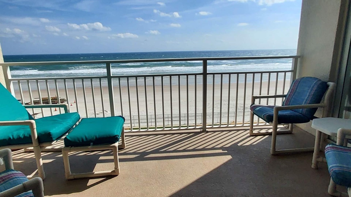 East Wind South Condo | Dolphin View-oceanfront condo with large balcony overlooking no drive beach.