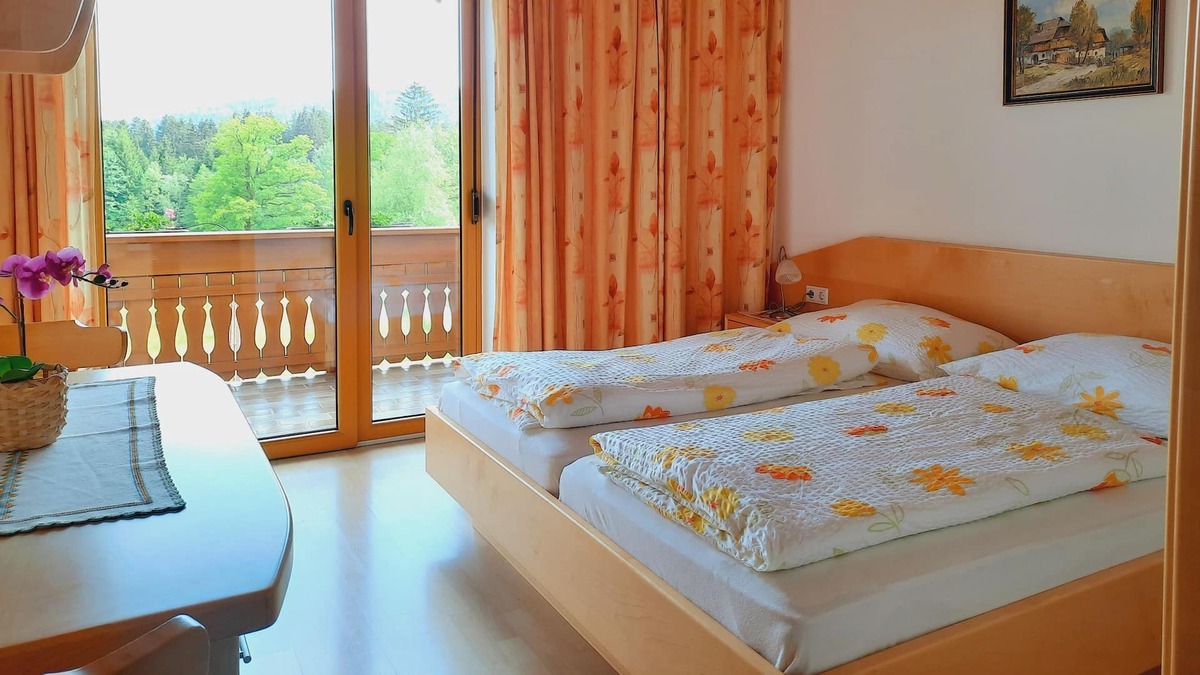 Feldkirchen in Kaernten Apartment | Doppelzimmer mit Balkon, Dusche, WC - Pension Hecher