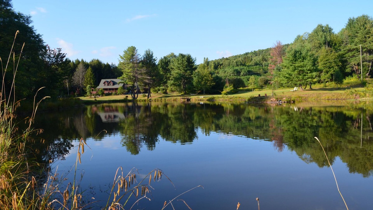 Windham Cabin | DREAM LOG CABIN 110 Acres/Hot Tub/5 Minutes to the slopes/pond/river/internet