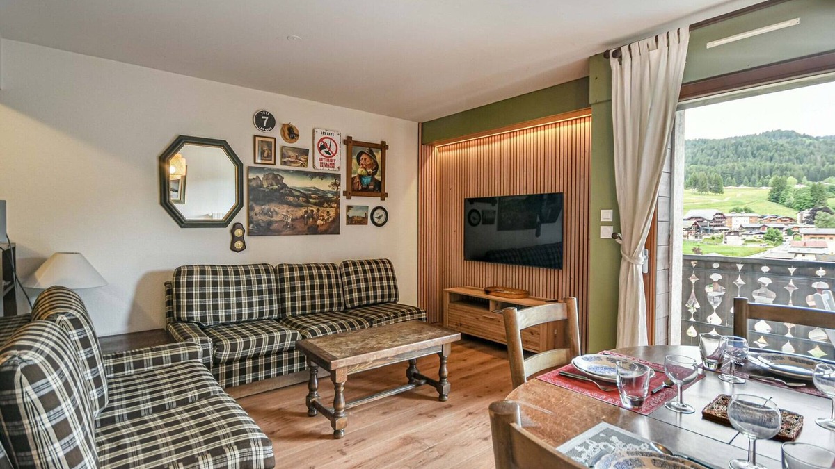Les Gets Apartment | Duplex T3 in Les Gets - 5 pers, panoramic view, balcony, parking, WiFi