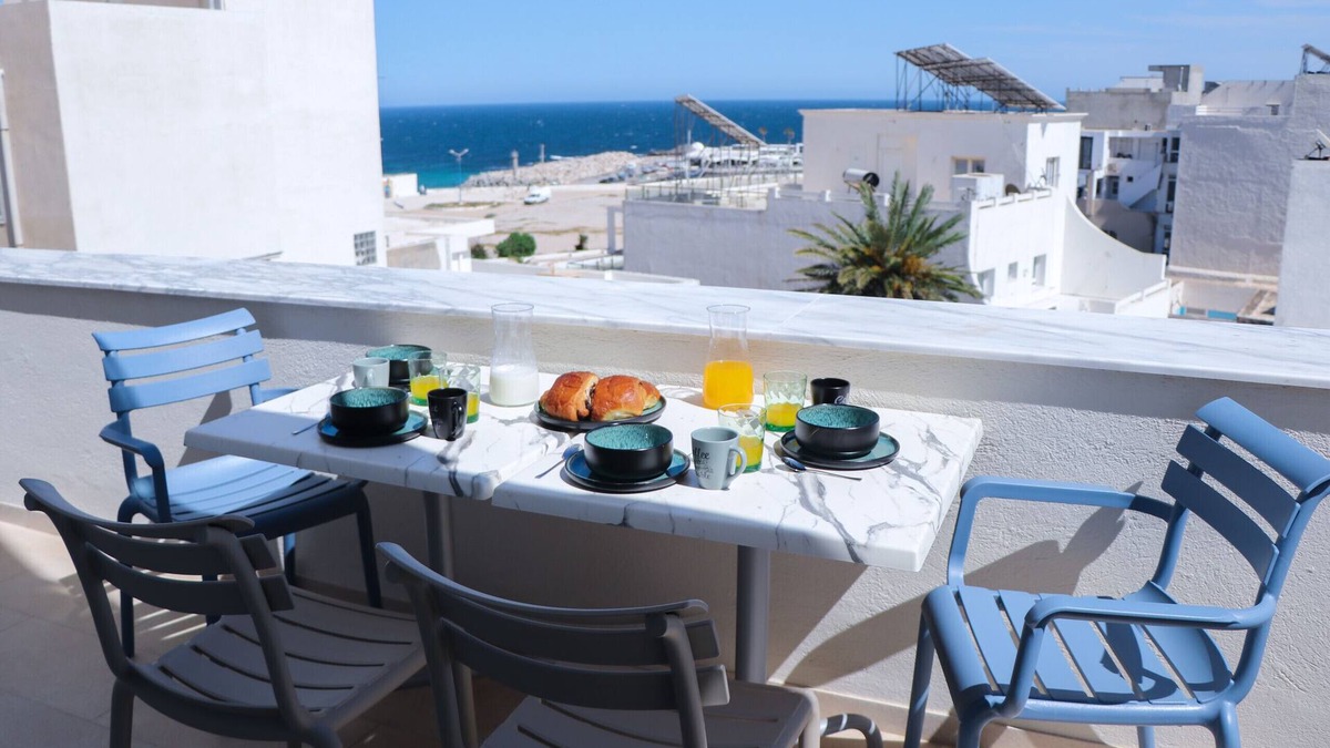 Monastir Apartment | Duplex with terrace overlooking the sea and city, Waterfront