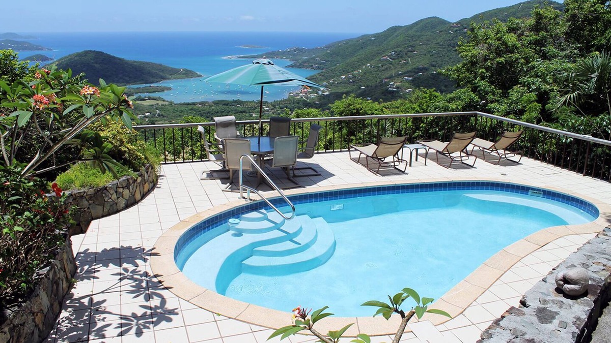 Maho Bay Quarter House | Eco-Friendly 3 BR villa with pool. Stunning Coral Bay views!