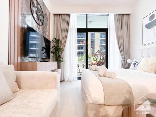 Nad Al Sheba Apartment | Elegance at Aziz Riviera Studio & Balcony