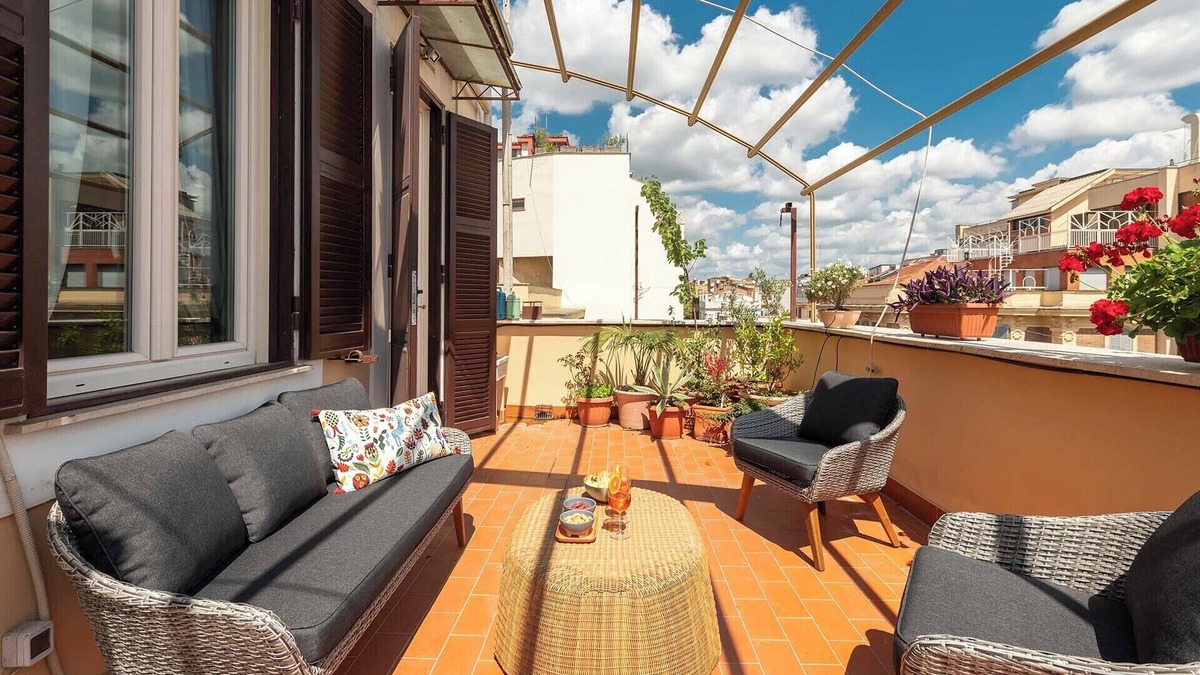 Quartiere Coppede Apartment | Elegant 2-Bed, Terraces Charming Coppedè District