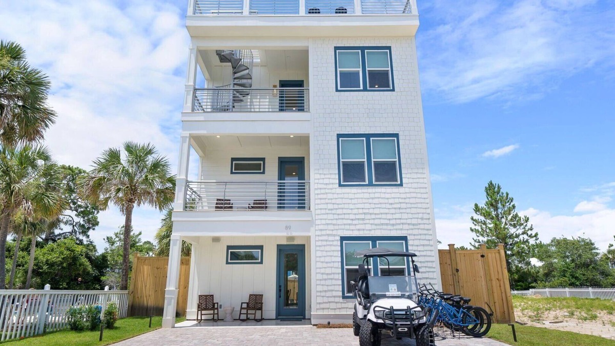 Village of Sugar Beach House | Elegant 6BR Seagrove Beach House w/Heated Pool, Bikes & Golf Cart Included