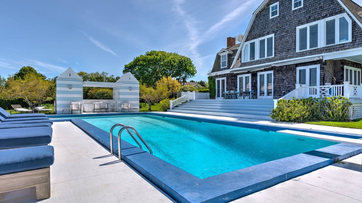 Water Mill House | Elegant Watefront home with Oversized Gunite Heated Pool, Tennis, Living.