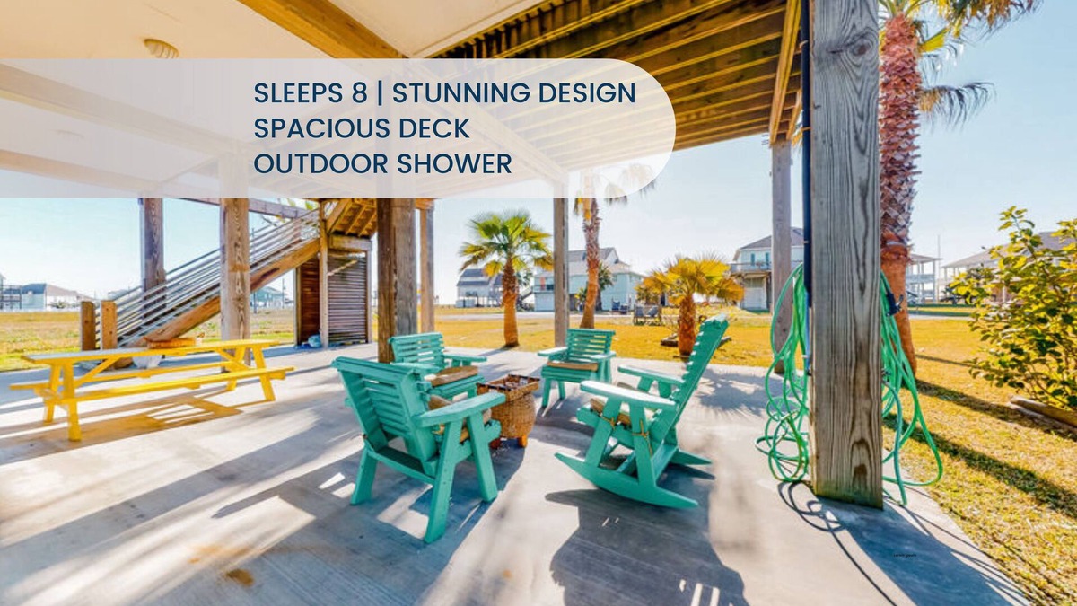 Port Bolivar House | Escape | Steps to Beach | Large Deck | Group Ready