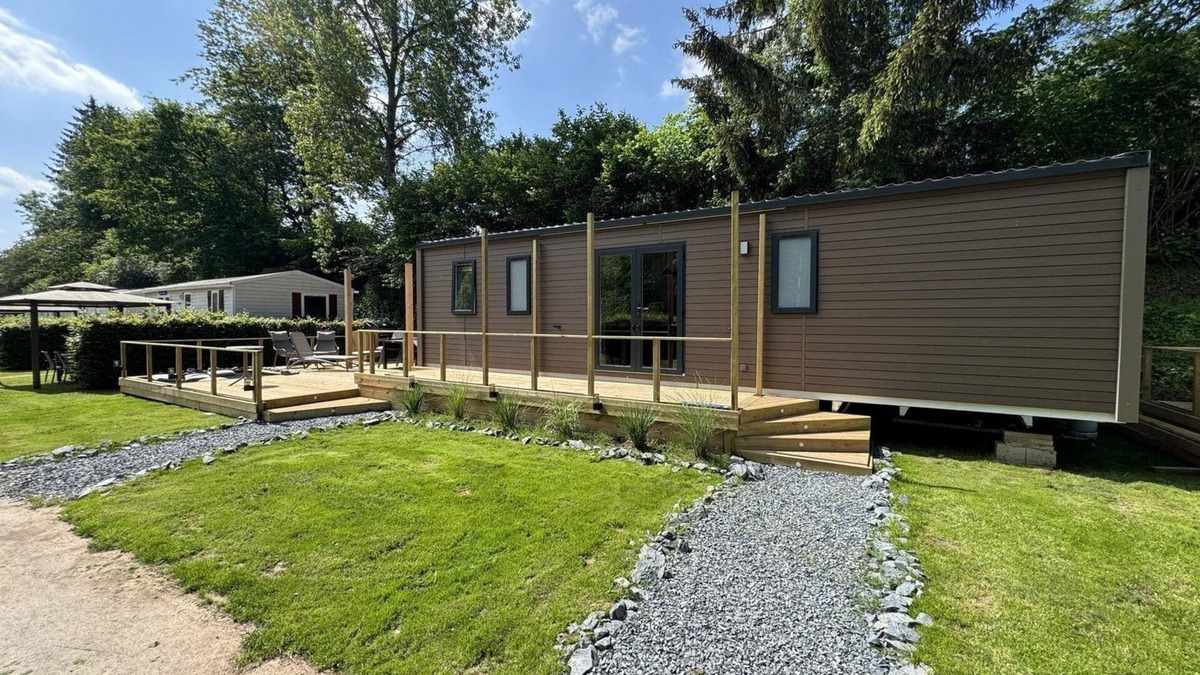 Luxembourg Ardennes House | Experience luxury in Clervaux mobile home at Resort Walsdorf, 8 guests, 2 bathrooms, terrace, nature nearby.