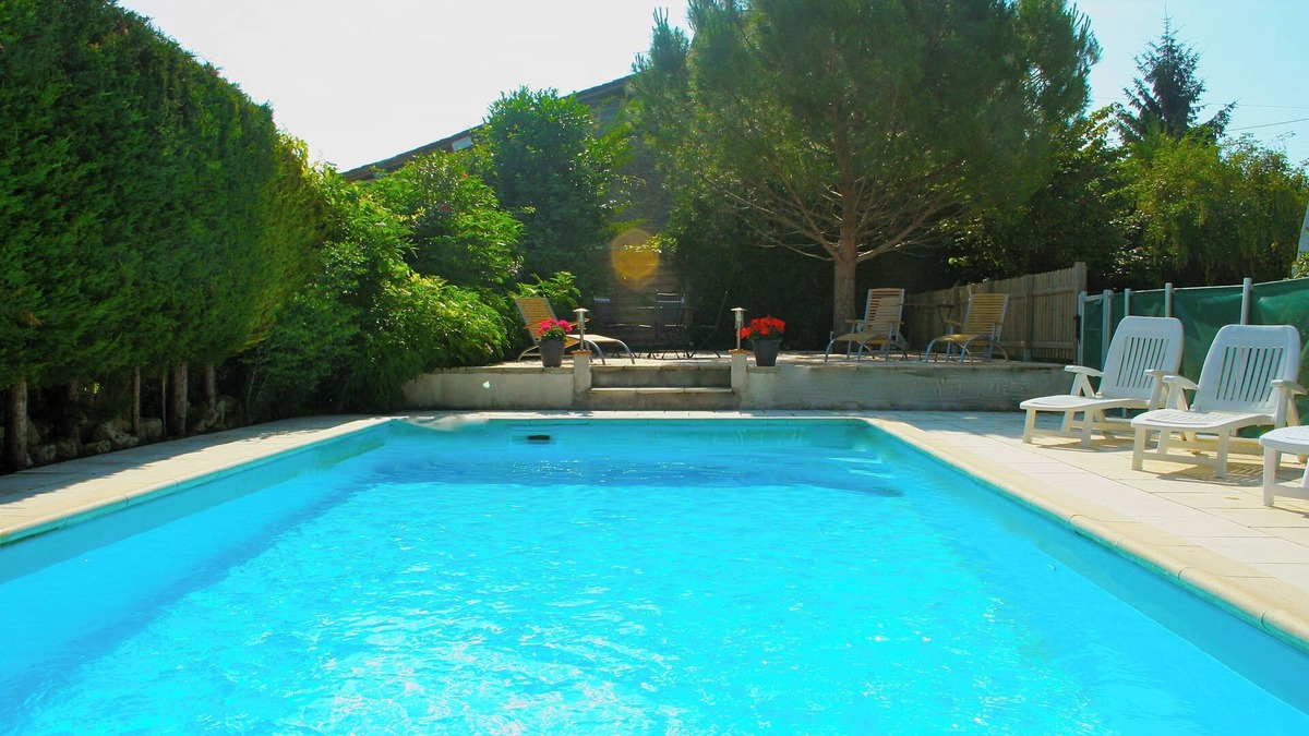 Migron House | Fabulous gite with pool, orchard and in village with bar, baker & shops
