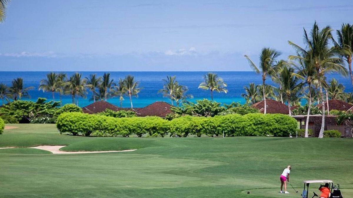 Kaupulehu Condo | Fairway Villa 120A: Charming w/Shared Pool, AC, Golf Cart & Lanai Ocean Views
