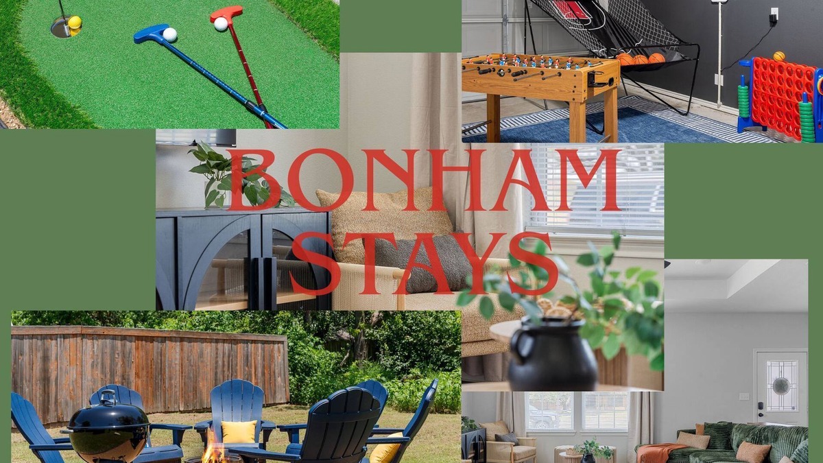 Bonham House | Family Fun Getaway| Game Room| Fire Pit| Mini Golf
