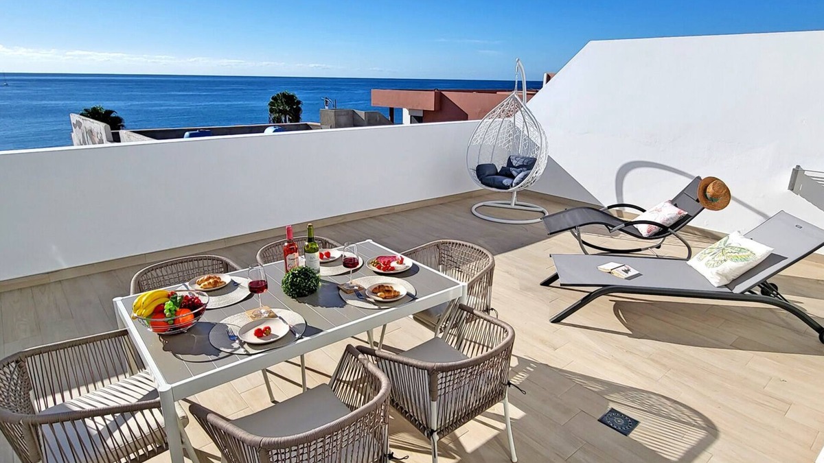 Gran Tarajal Apartment | Ferienwohnung Ocean Sounds B in Gran Tarajal, Innenstadt, Meerblick, Terrasse