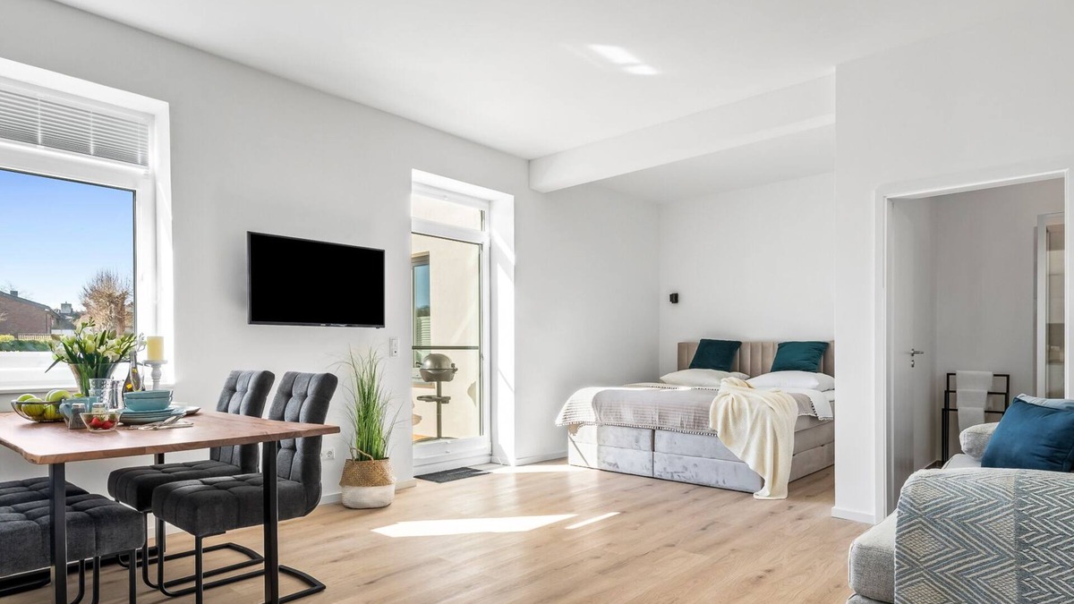 Gelting Apartment | Ferienwohnung Strandzeit - Ostsee- und Strandnah, Modern, Terrasse, Duschbad