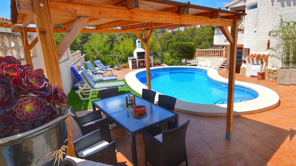 Pinar del Advocat Villa | Fiesta~Siesta in this easy to access Moraira home with unique bedrooms and BBQ