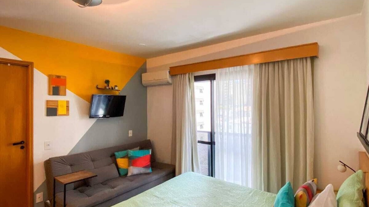 Jardins Apartment | Flat in Jardim Paulista - 12 min from Paulista Avenue - Queen bed and sofa bed
