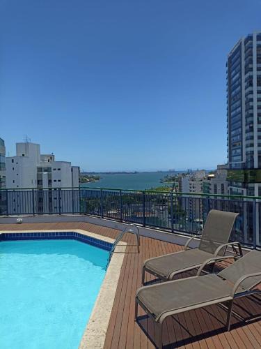 Santa Helena Apartment | Flat com piscina, academia e vista para o mar