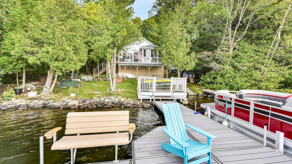 Belgrade Cabin | Gables End Escape Lakefront Dock Kayaks