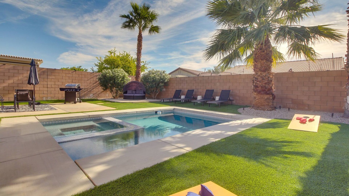 Terra Lago House | Game Room, Hot Tub & Gas Grill: Chic Indio Oasis!