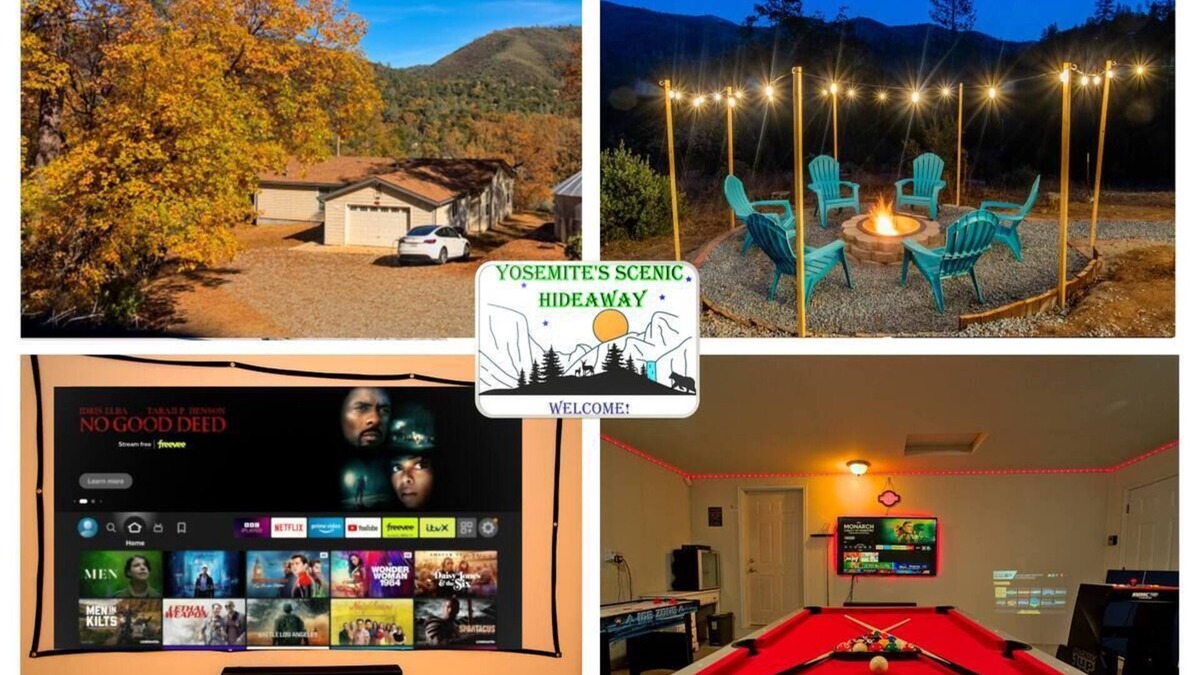 Mariposa County House | GameRoom*HotTub*HomeTheater*EV*Fire pitw/Mtn View