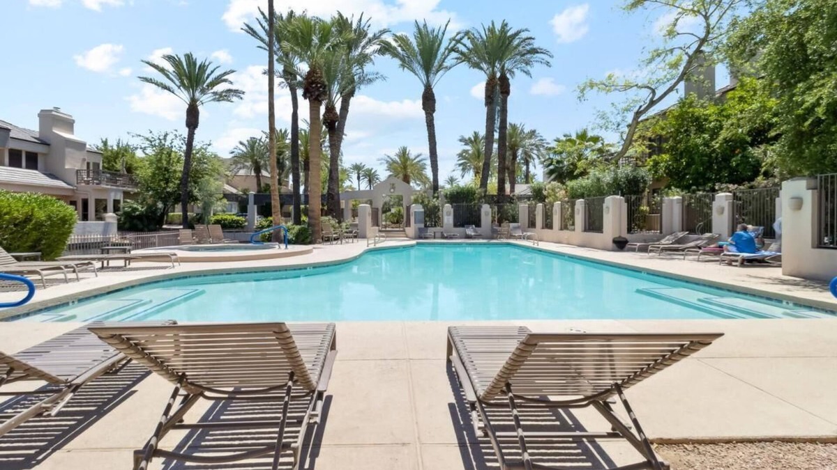 The Pavillions Condo | Gated Gainey Ranch condo, garage, heated pool, walk to restaurants, shopping!