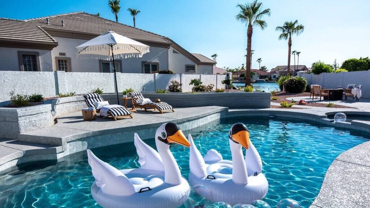 Val Vista Lakes House | Gilbert Grand Lakefront Estate & Family Game House
