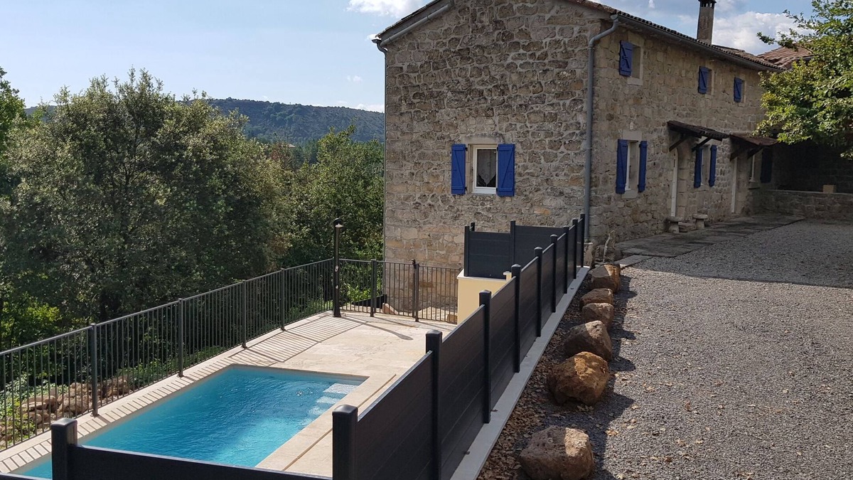 Les Assions Other | Gîte Ardèche, private and secluded swimming pool, large courtyard, terraces,