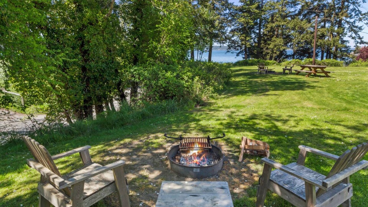 Eastsound RV Rental | Glamping Tent with Partial Ocean Views - 1 min walk to beach!