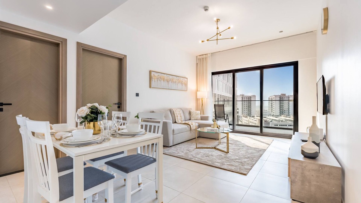 Jadaf Apartment | Glimpse of Burj Khalifa 1BR, Near Zabeel Stadium, Minutes Drive to Dubai Frame