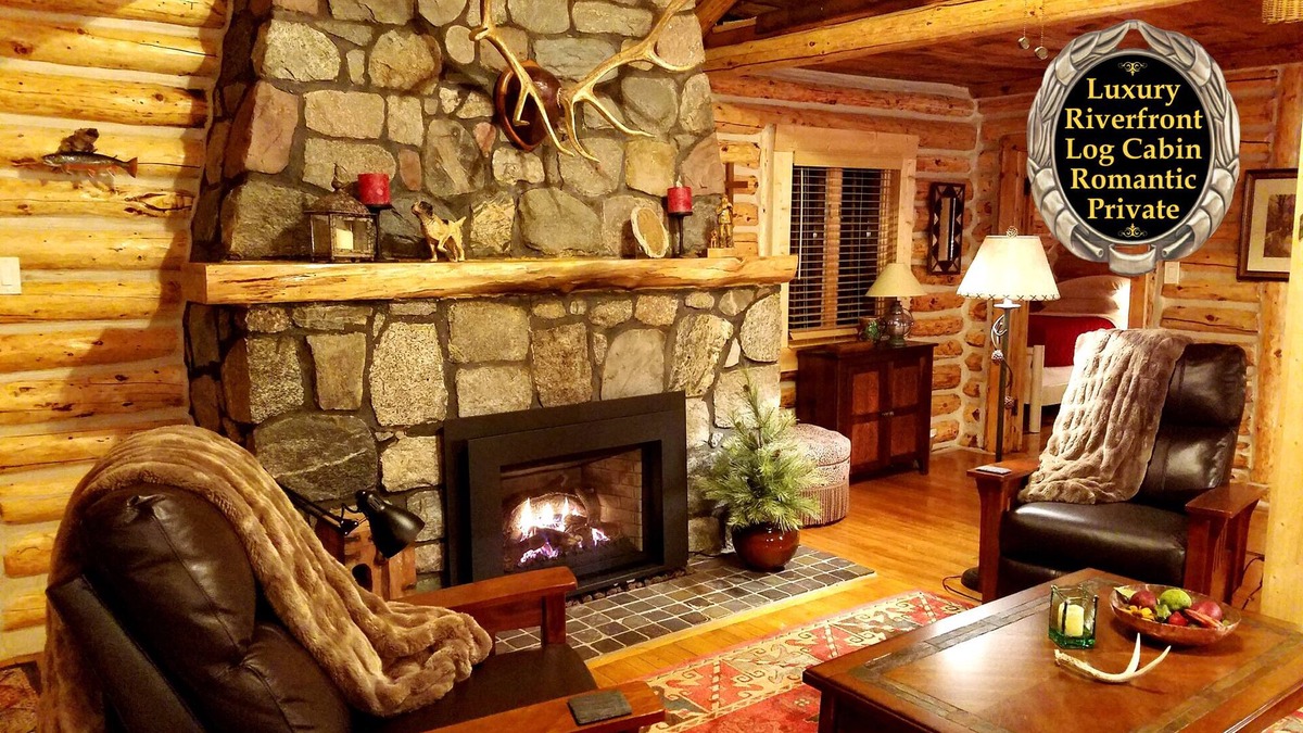 Luzerne Cabin | Gold Fox Lodge - Romantic Riverfront Log Cabin - A Piece of Michigan History!