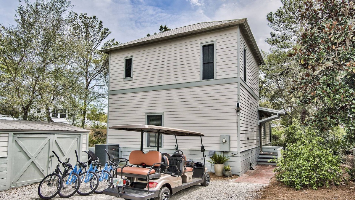 Seacrest House | Golf Cart! 300 FT to Seasonally Heated Pool! 4 Bikes! Walk to the Beach! Footprints in the Sand 30A