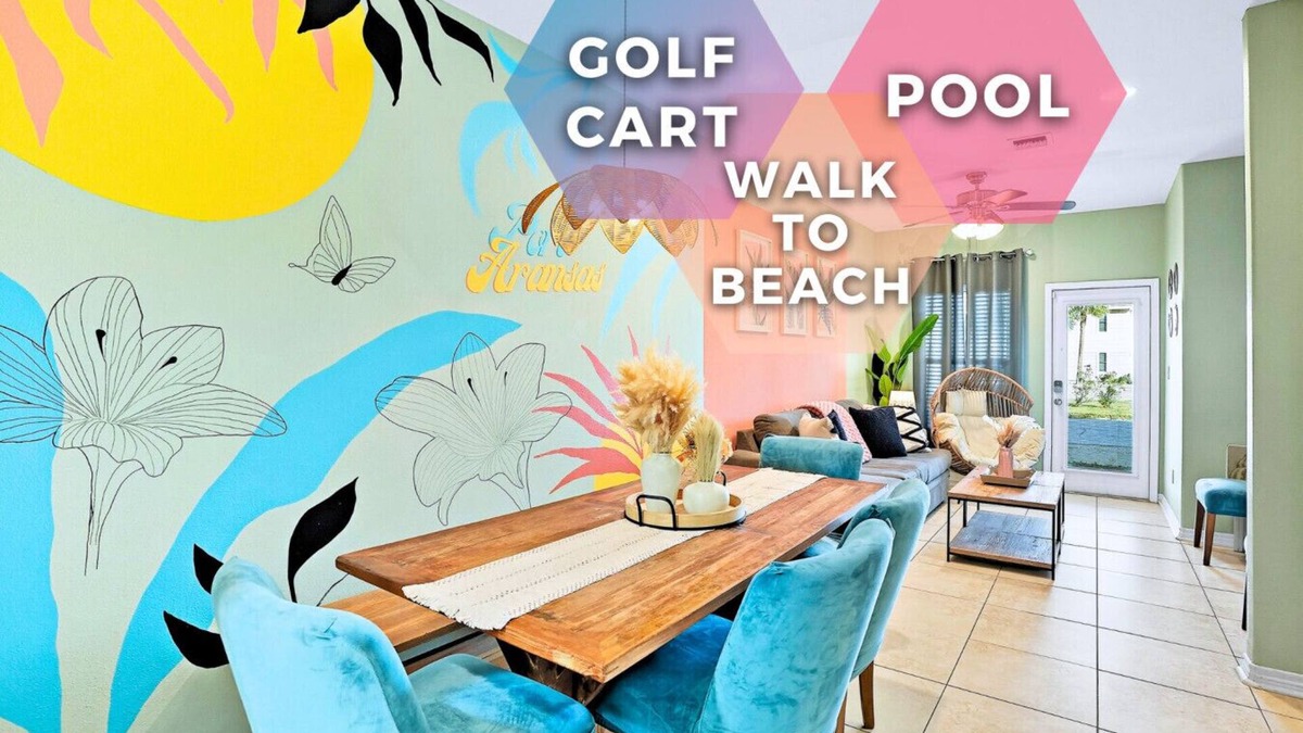 Port Aransas House | Golf Cart Walk to Beach Pool Pets Floor BR