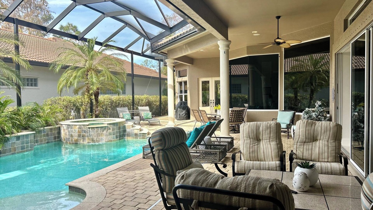 Longshore Lake House | Golfers Retreat - pet friendly 3 bedroom 3 bath home with pool and hot tub.