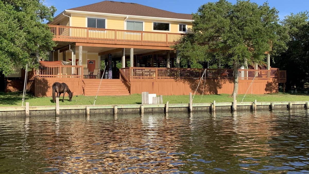 Carova Beach House | GOOD TIMES! Waterfront house - open floor plan!