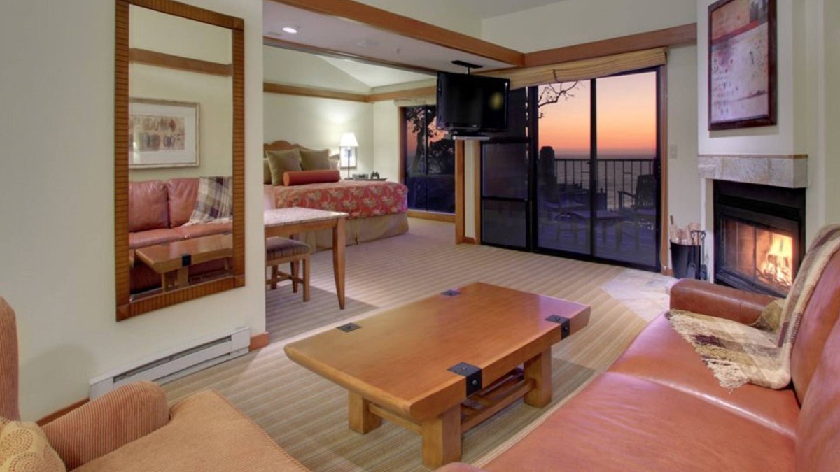 Carmel Highlands Resort | Gorgeous 1-bedroom residence with a private ocean-view balcony and a fireplace.