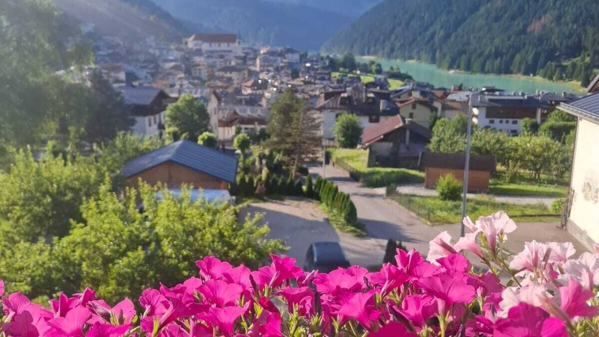 Auronzo di Cadore Apartment | Gorgeous wooden attic room with wonderful view of Lake Auronzo
