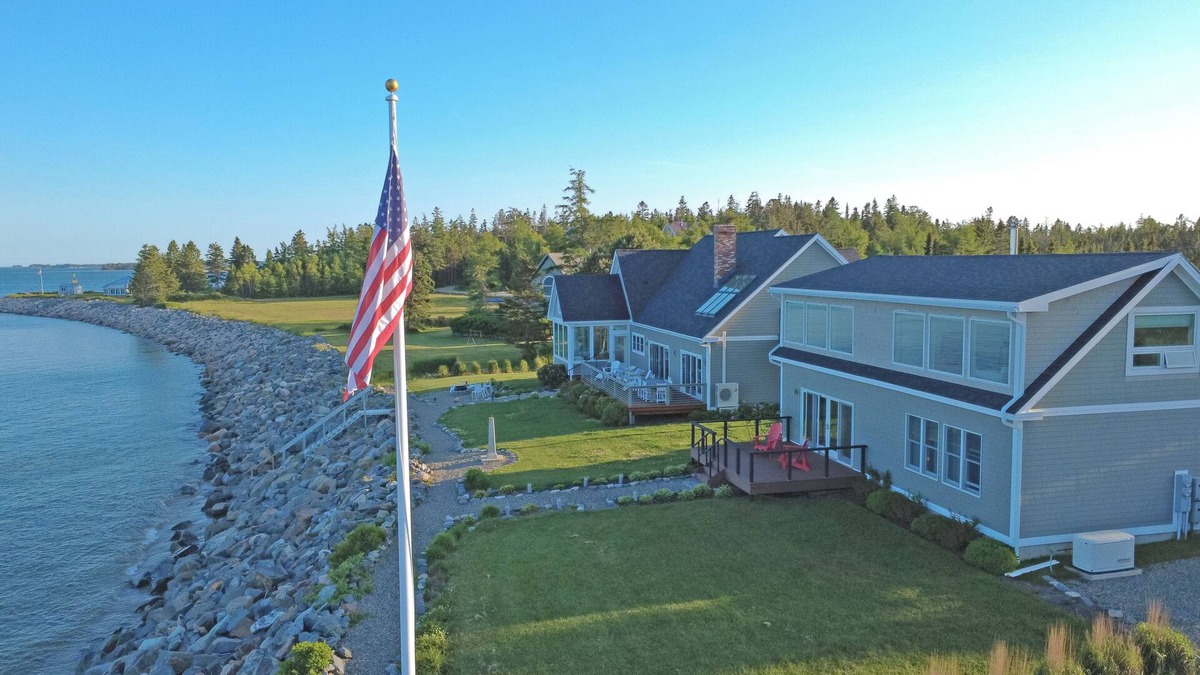 Jonesport House | Grand Maine Oceanfront Estate - Unforgettable Summer w/2 homes sitting on beach