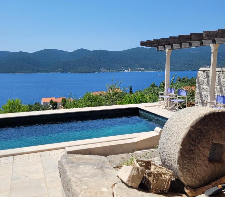 Viganj Villa | Green Marble Pool Cottage 3 BR in 2 adjoining stone buildings on a 2 acre private land