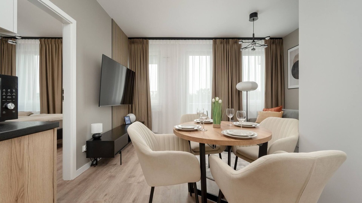 Krzyki Apartment | Grey and Beige Apartment by Renters