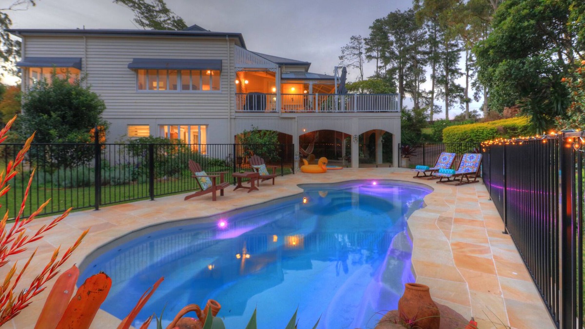 Flaxton House | Guests have the entire ground floor by the lagoon pool & gardens.