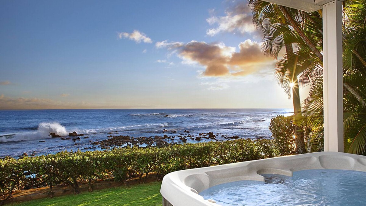 Poipu House | Hale Nalu - Premier Beachfront 3br Home Steps Away from Baby Beach with Spa!