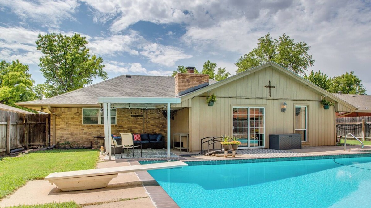 Enid House | Heated Pool! Family-friendly House with Coffee Bar
