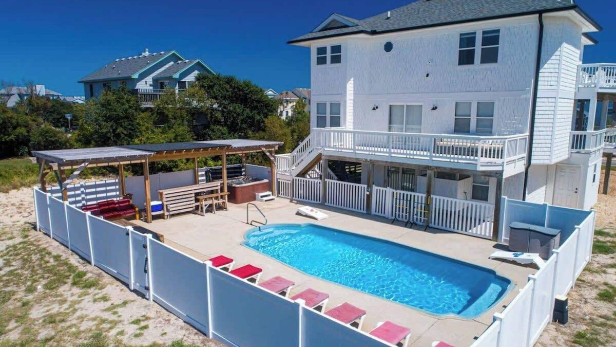 Whalehead Beach House | Heated Pool, Hot Tub, 5 Min Walk to Beach