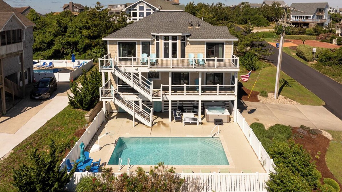 Carolina Dunes House | Here & Now - Beautifully Remodeled 5 BR Semi-Oceanfront Home w/Pool
