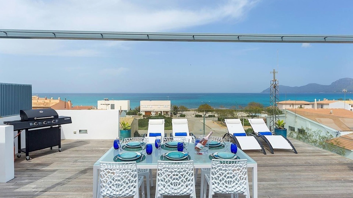 Son Serra de Marina House | Holiday Home 'Modern Panoramic Sea View House' with Sea View, Wi-Fi and Air Conditioning