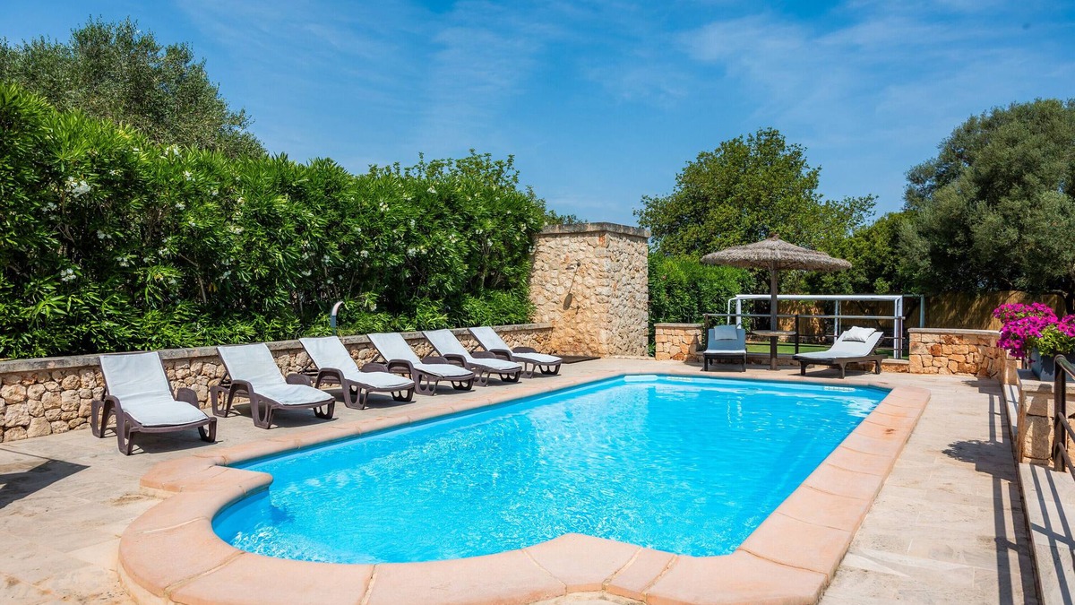 Manacor House | Holiday Home "Son Moix" with Mountain View, Garden, Terraces, Balcony & Pool