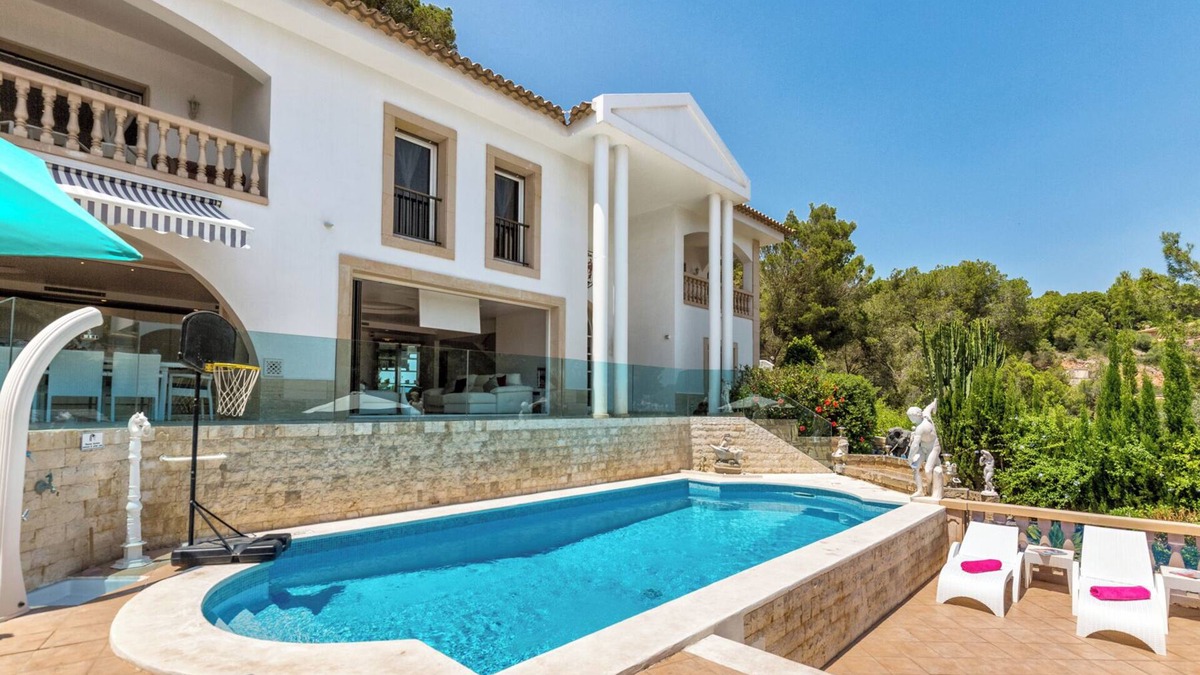 Portals Nous Villa | Holiday Villa Ocean View with Sea View, Wi-Fi, A/C, Pool, Garden, Terrace & Balcony